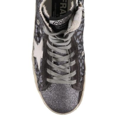 Golden Goose - Elevated High-Top Glitter Sneakers in Gray