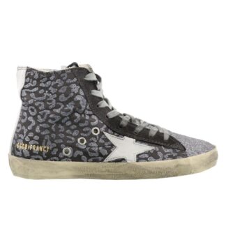 Golden Goose - Chic Silver-Painted Purple High-Top Sneakers