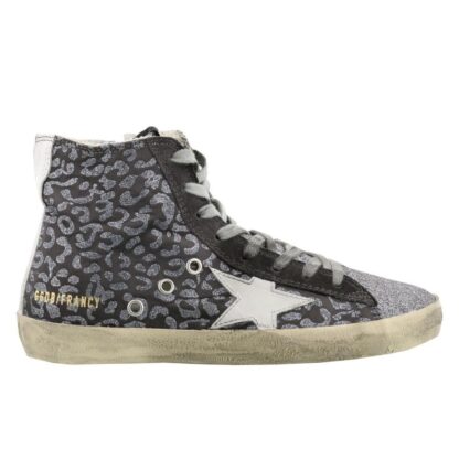 Golden Goose - Elevated High-Top Glitter Sneakers in Gray