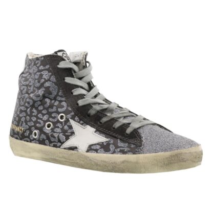 Golden Goose - Elevated High-Top Glitter Sneakers in Gray