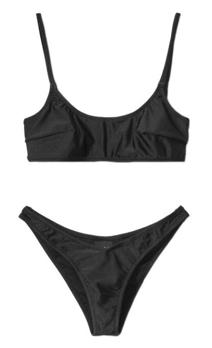 Comme Des Fuckdown - Sleek Black Nylon Bikini with Chic Logo Detail