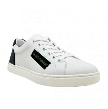 Dolce & Gabbana - Elegant White Calfskin Sneakers with Black Detail