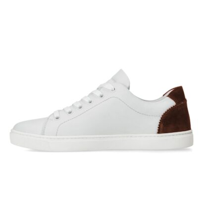 Dolce & Gabbana - Elegant White Calfskin Sneakers with Suede Detail