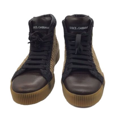 Dolce & Gabbana - Elegant Corduroy and Calfskin High Tops