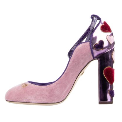 Dolce & Gabbana - Elegant Velvet Overlay Calfskin Pumps