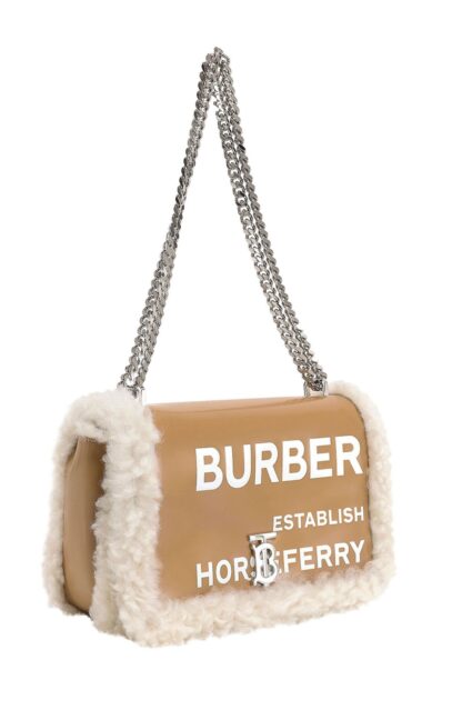 Burberry - Elegant Beige Lambskin Leather Shoulder Bag