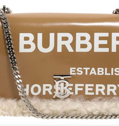 Burberry - Elegant Beige Lambskin Leather Shoulder Bag