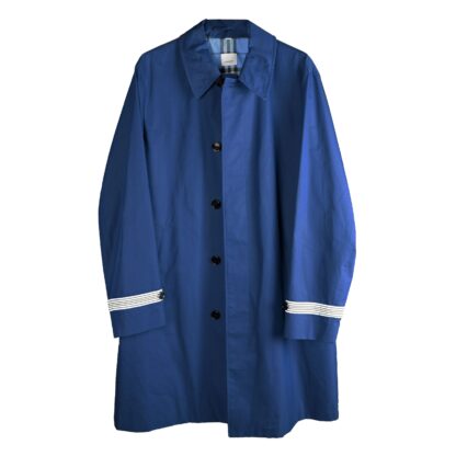 Burberry - Elegant Men's Blue Cotton-Blend Trench Coat