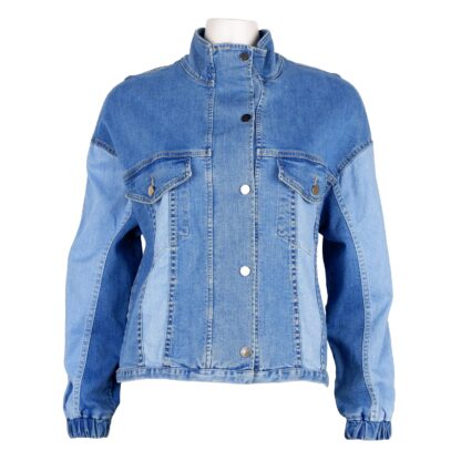 Comme Des Fuckdown - Chic Denim Snap Button Jacket with Elastic Cuffs