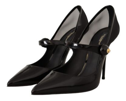 Dolce & Gabbana - Black Leather Heels Pumps Mary Jane Shoes