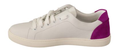 Dolce & Gabbana - Elegant White Purple Sneakers Luxury Footwear