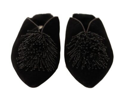 Paola D'Arcano - Elegant Suede Leather Embellished Flats