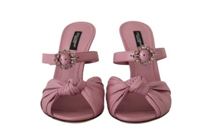 Dolce & Gabbana - Elegant Pink Crystal Heeled Sandals