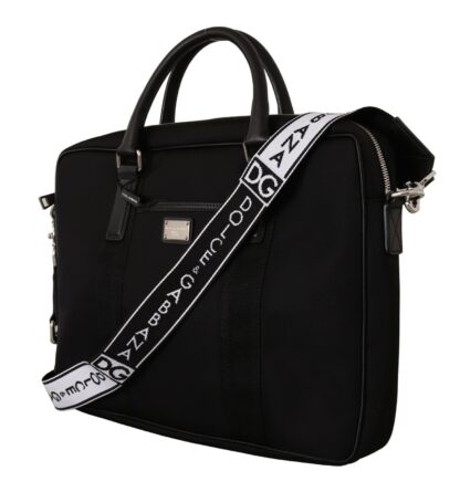 Dolce & Gabbana - Sleek Black Leather Messenger Bag for Men