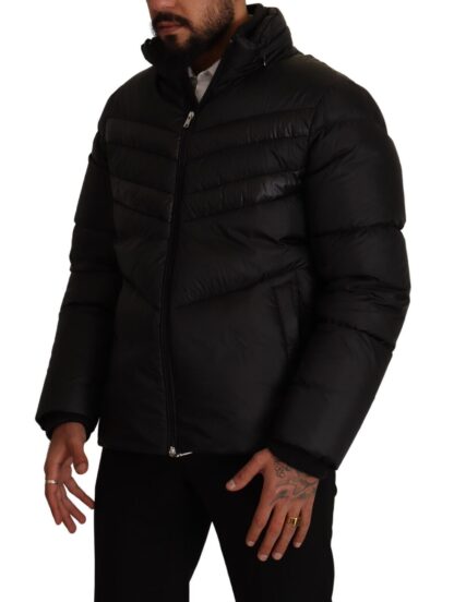 Bikkembergs - Sleek Black Puffer Jacket with Zipper Closure