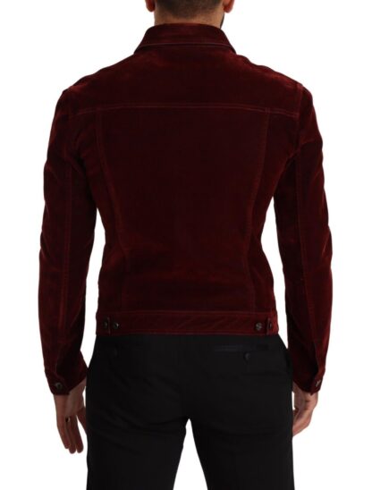 Dolce & Gabbana - Elegant Burgundy Biker Velvet Jacket