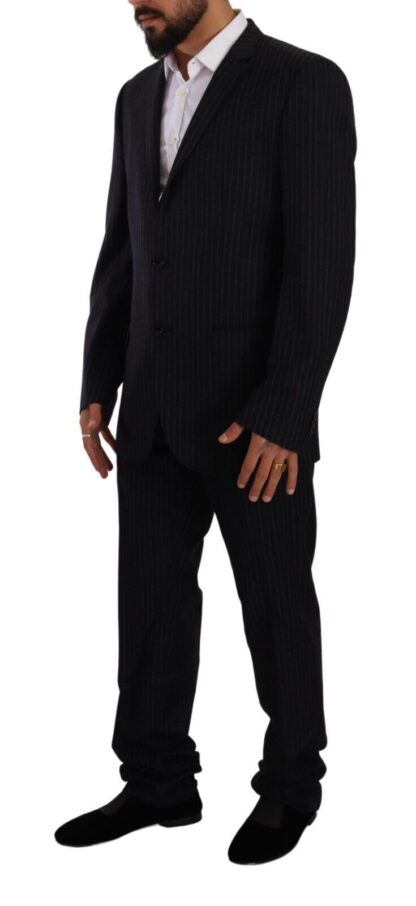 Dolce & Gabbana - Elegant Black Striped Wool Suit