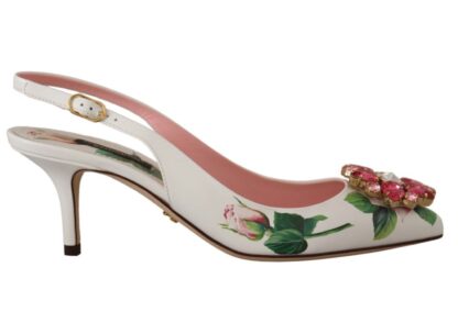 Dolce & Gabbana - Ethereal Floral Embellished Slingback Heels