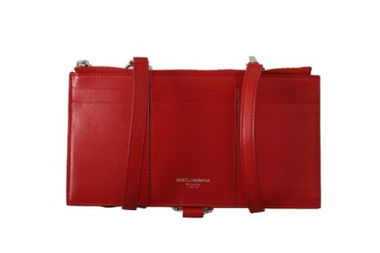 Dolce & Gabbana - Elegant Red Leather Sling Wallet