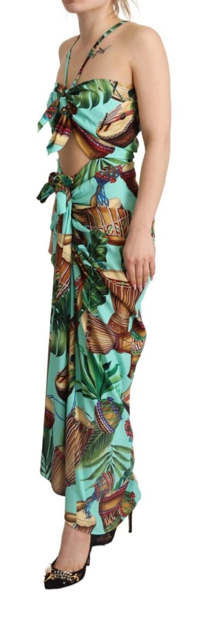 Dolce & Gabbana - Silk Drum Print Maxi Wrap Elegance