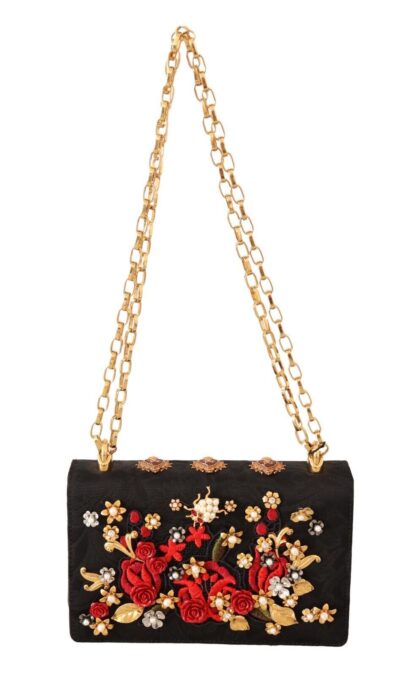 Dolce & Gabbana - Embellished Brocade Shoulder Bag with Gold Accents