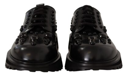 Dolce & Gabbana - Elegant Black Crystal-Embellished Derby Shoes