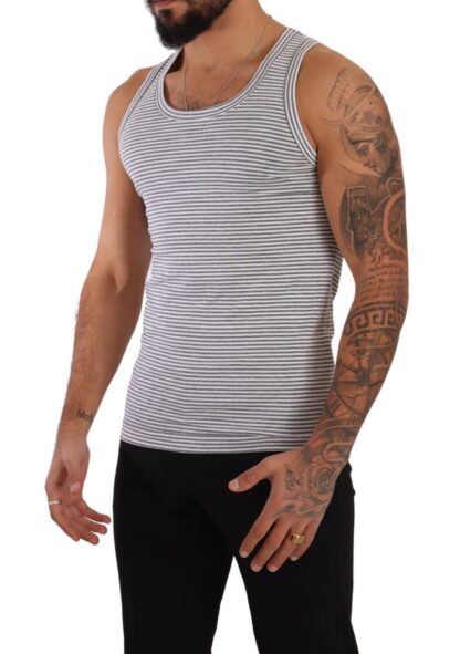 Dolce & Gabbana - Elegant Grey Cotton Blend Tank Top