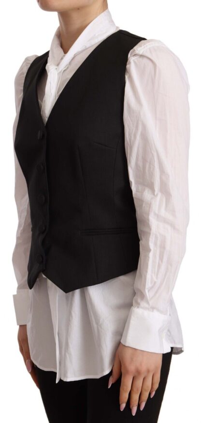 Dolce & Gabbana - Elegant Silk Blend Black Vest Top