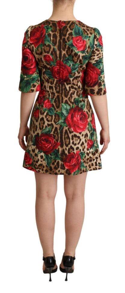 Dolce & Gabbana - Chic Leopard Print Sequin Flora A-Line Dress