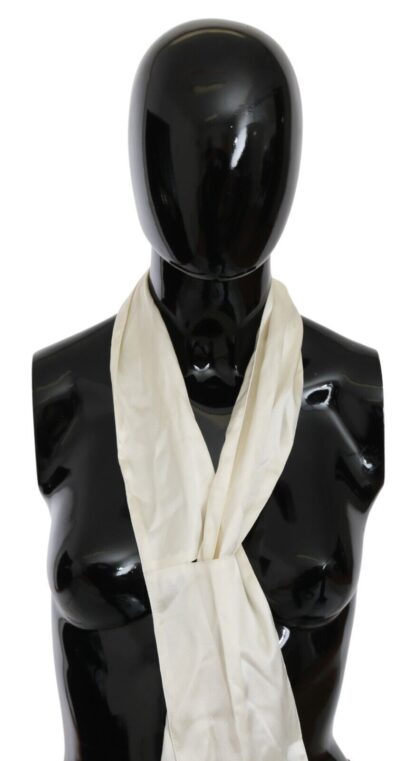 Ermanno Scervino - Ivory Silk Stretch Men's Skinny Scarf