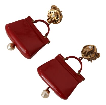 Dolce & Gabbana - Enchanting Gold & Red Sicily Bag Earrings