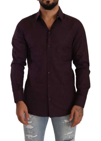 Dolce & Gabbana - Elegant Purple Cotton Dress Shirt