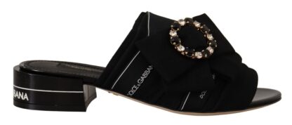 Dolce & Gabbana - Elegant Black Crystal-Embellished Slides