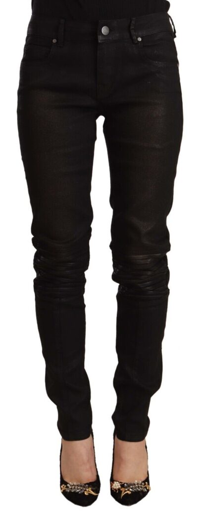 Acht - Slim-Fit Cotton Blend Black Jeans