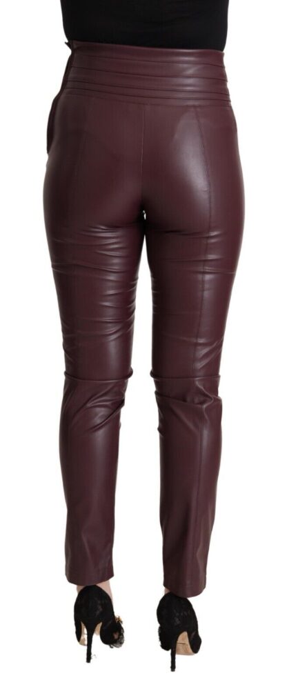 Patrizia Pepe - High Waist Leather Skinny Pants in Chic Brown