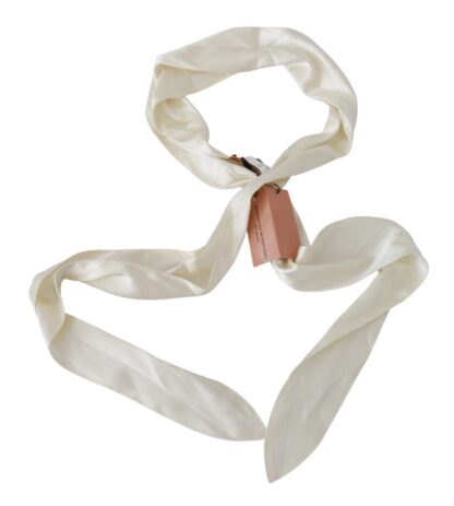 Ermanno Scervino - Ivory Silk Stretch Men's Skinny Scarf