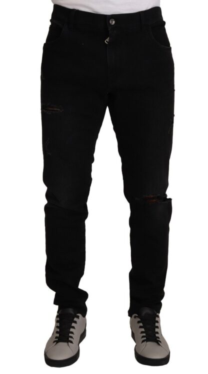 Dolce & Gabbana - Black Cotton Skinny Denim Trouser Jeans