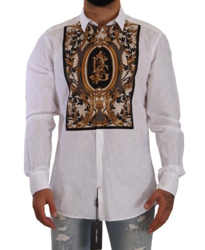 Dolce & Gabbana - Elegant White Slim Fit Tuxedo Shirt