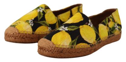 Dolce & Gabbana - Chic Lemon Print Espadrilles Flats