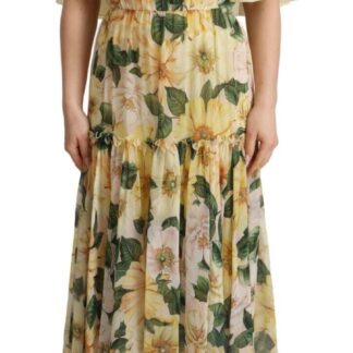 Dolce & Gabbana - Exquisite Floral Empire Silk Long Dress