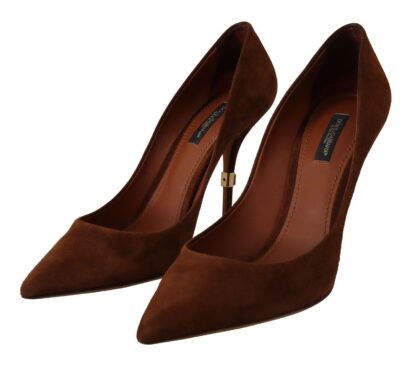 Dolce & Gabbana - Elegant Suede Stiletto Heels in Rich Brown