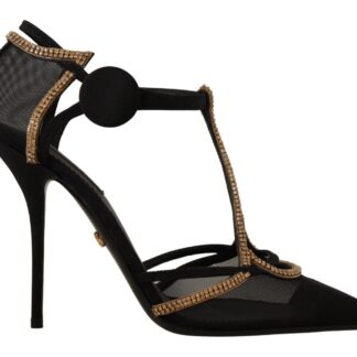 Dolce & Gabbana - Black Leather Heels Pumps Mary Jane Shoes