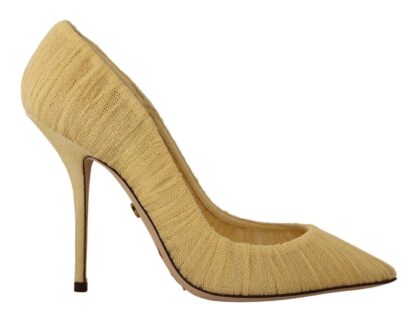 Dolce & Gabbana - Yellow Tulle Stiletto High Heel Pumps Shoes