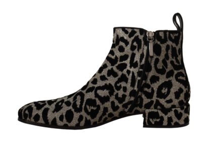 Dolce & Gabbana - Elegant Leopard Print Short Boots