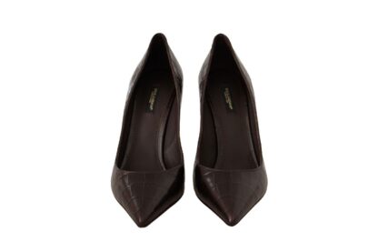 Dolce & Gabbana - Brown Crocodile Leather Pointed Toe Pumps Shoes