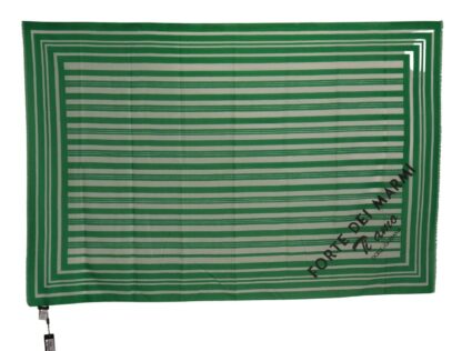 Dolce & Gabbana - Elegant Striped Cotton Scarf with Logo Print