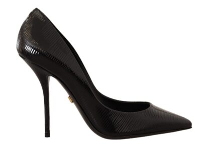 Dolce & Gabbana - Elegant Black Leather Stiletto Pumps