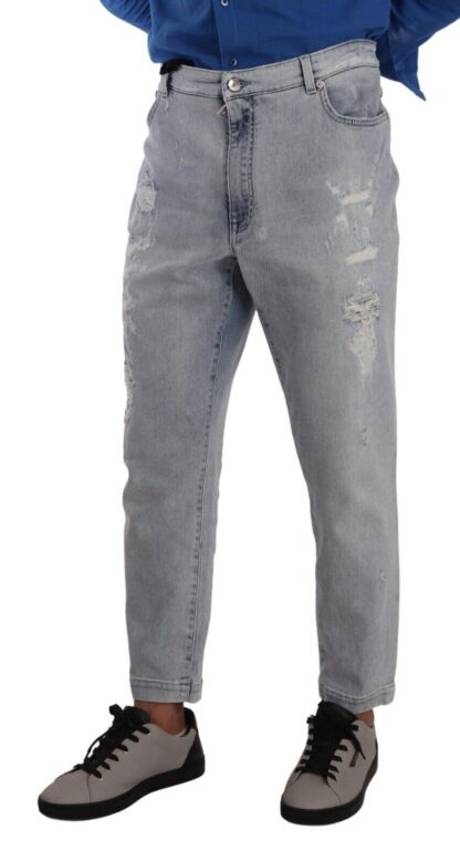 Dolce & Gabbana - Blue Cotton Tapered Denim Trouser GRACE Jeans