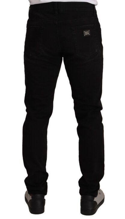 Dolce & Gabbana - Black Cotton Skinny Denim Trouser Jeans