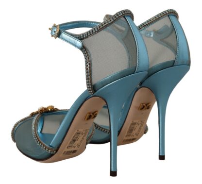 Dolce & Gabbana - Elegant Blue Mesh Heel Sandals